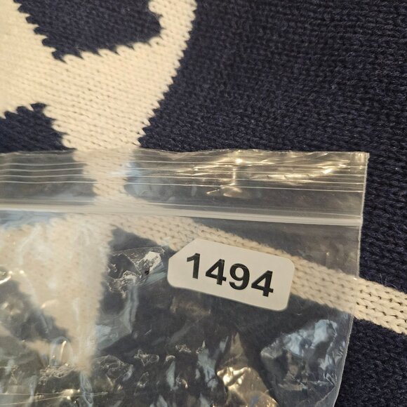 Vintage Honors Navy & White V-Neck Womens L Sweater Diamond Pattern career casua - Picture 9 of 9